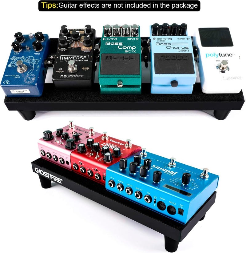 GHOSTFIRE Ghost Fire Guitar Pedal Board Aluminum Alloy 0.8lb Super light Effect Pedalboard13.7''x5.5'' with Carry Bag SPL-01 and Power Supply Adapter GA-5 - Image 5